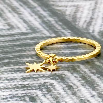 China Lucky Star CLASSIC Custom Fashion And Personality Stainless Steel14k Gold Ring for sale