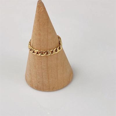 China CLASSIC High End 18K PVD Gold Plated Chain Rings For Women Jewelr Stainless Steel Ring 2022 Gold for sale