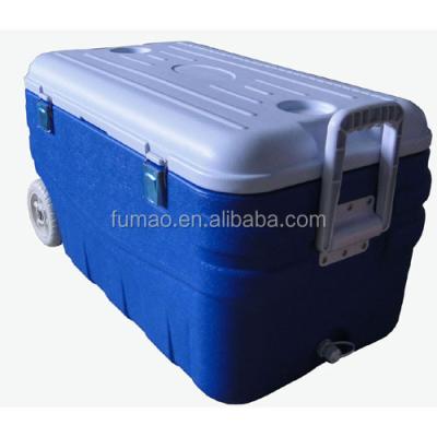 China Sustainable Ice Cooler Box Insulated With Portable Super Quality Insulation - Wheel Leisure Cooler 80L for sale