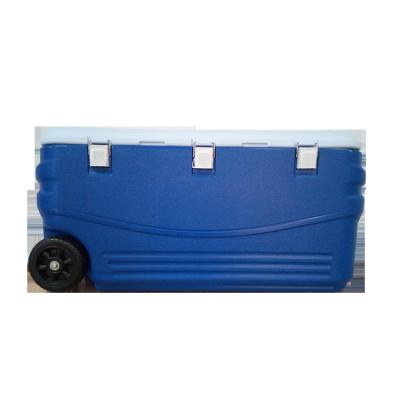 China Large plastic BOXES insulation cooler box with handle and wheels for camping, fishing, travel, ficnic for sale