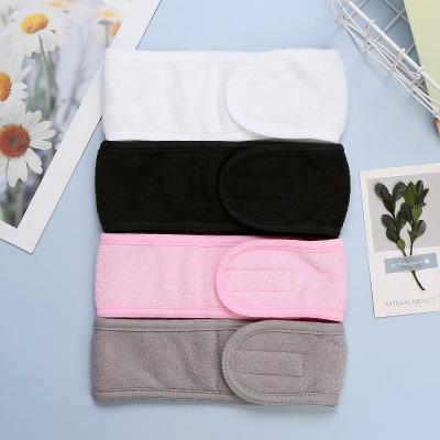 China Fashion Solid Color Soft Towel Women Beauty SPA Facial Make Up Headband Headband for sale