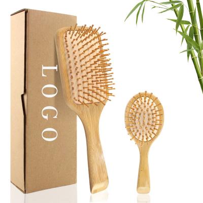 China Wholesale BAMBOO Wide Tooth Hair Comb Private Label Air Cushion Brush-Natural Wooden Comb Instead of Brush Bamboo Hair Brush for sale