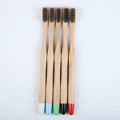 China Hotel Eco-friendly Disposable Biodegradable Soft Bamboo Toothbrush Charcoal Bristle Custom Packaging And Logo for sale