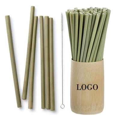 China Sustainable 100% Organic Grass Straws Drinking Bamboo Straws Natural Eco Friendly Biodegradable Drinking Reusable Bamboo for sale