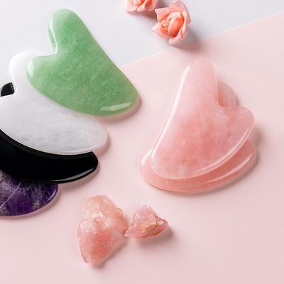 China Custom Stone Jade Gua Sha Tool Natural Logo Heart Shaped Gua Sha Body Massage Beauty Tool For Face And Body Spa for sale