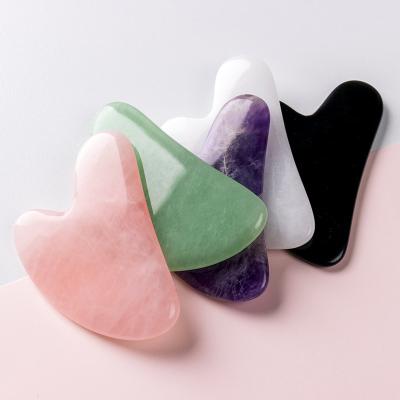 China Anti-Puffiness Gua Sha Masage Tool Natural Jade Gua Sha Facial Scraping Tool for SPA Acupuncture Therapy Treatment on Face and Neck for sale