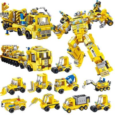 China DIY TO PLAY PANLOS 633027 Legoi Engineering Vehicle 8 in 1 Sets of Ares MOC Crane Excavator Construction Car Model Building Block for sale