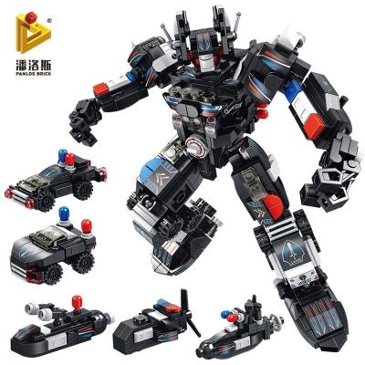 China DIY TOY Panlos 633053 legoi BANG Mecha DIY Kit Super 12 In 1 Sets Plastic Car Police Assembly Building Block Bricks for sale