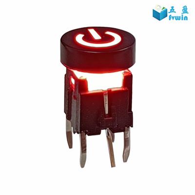 China 12V SPST-NO illuminated tact switch with engraved legend for sale