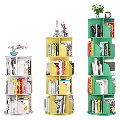 China Expandable rotating bookshelf 360 degree simple multi-layer creative library floor shelf student home shelf for sale