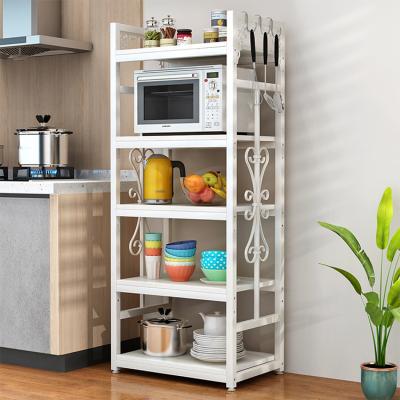 China Eco-friendly Cheap Home Organizer Multi-Layer Storage Cabinet Microwave Kitchen Shelf for sale