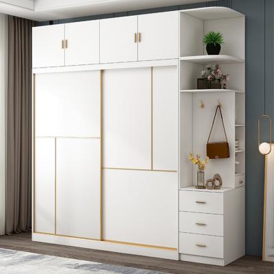 China 2022 Practical Popular Modern Wooden Sliding Cabinet Door Bedroom Wardrobe for sale