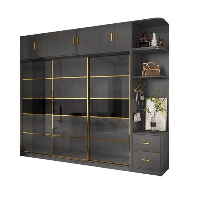 China 2022 Modern Wooden Beautiful and Practical Wardrobe Portable Walk-in Bedroom Cabinet for sale