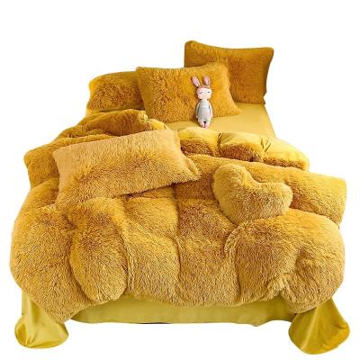 China New Designer Custom Home Textile DXL Fluffy Plush Bedding Set Nondisposable Colorful Cheap Bedding Sets Super King Size for sale