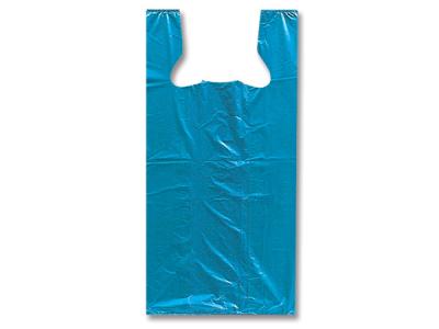 Chine Poly-sac écologique bleu 0.12mm de catégorie comestible de sachets en plastique de T-shirt de supermarché à vendre