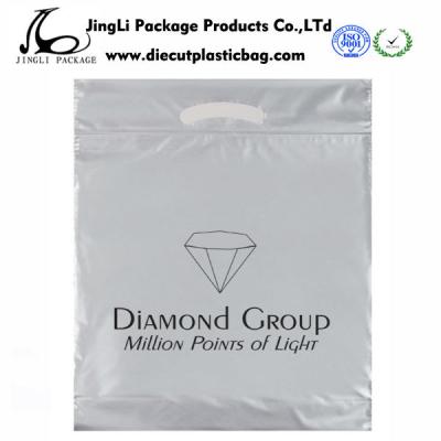 China Biodgradable Die cut Plastic handle bag custom printed plastic retail bags for sale