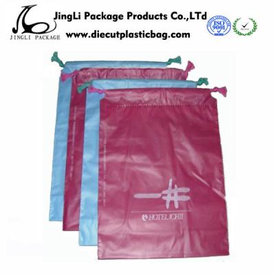 China Printed Garment Plastic Drawstring Bags Durable biodegradable Plastic T-Shirt Bag for sale