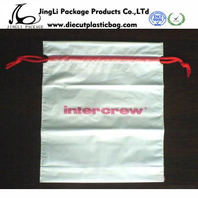 China Resealable HDPE drawstring plastic bags Shopping Garment Polybag 500mm Length for sale