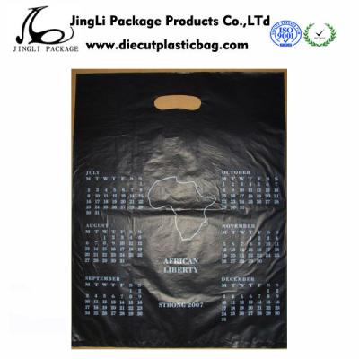 China Customized LDPE Die Cut Plastic Bag shopping handle bags for Retail shop for sale