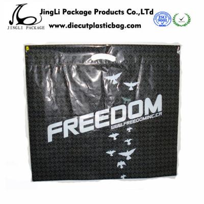 China Eco friendly Hot Sealed Die Cut Plastic Bag PE PO gift Polybags in Black for sale