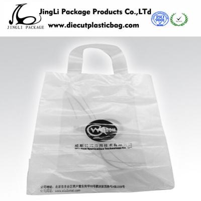 China White HDPE LDPE Rope Handle Bags , Plastic Shopping Bags for sale