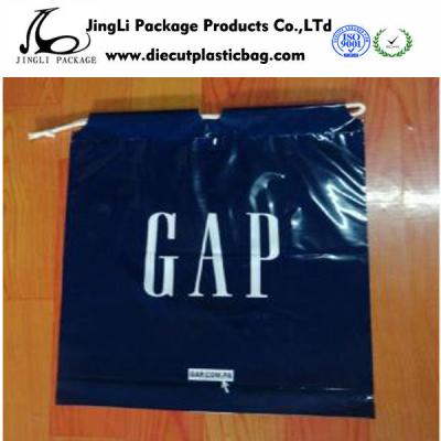 China Customized LDPE Plastic Drawstring Bags plastic promotional black bag for sale