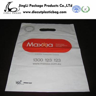 China LDPE / HDPE  Plastic Die Cut Handle Bags resealable with Custom Logo for sale