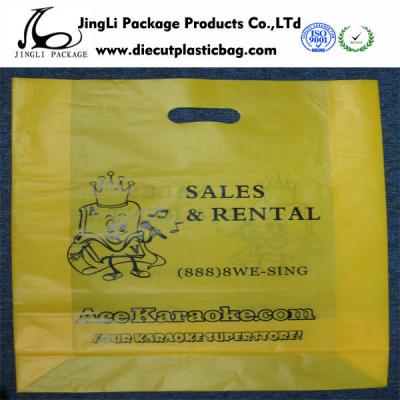 Chine Le LDPE/le guesst jaune et plastique de côté découpés avec des matrices manipulent des sacs rescellables, logo fait sur commande à vendre