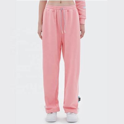 China Streetwear Casual Women's Breathable Pants And Drawstring Wide Women's Sports Sweatpants Leg Knitting Pants for sale