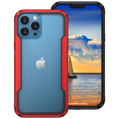 China Shockproof For iPhone 14 Pro Max Drop Tested Tough Case PC TPU Aluminum Alloy Hybrid Bumper Case For iPhone 14 13 pro 12 max mini for sale