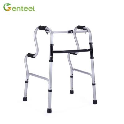 China New Model Outdoor and Indoor Aluminum Upright Walker Adjustable Stand Up Walker One Touch Folding Walkers For Disabled for sale