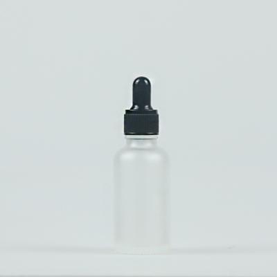 China Hot sale 30ml personal care essential oil matte glass dropper bottle with black and white cap for sale