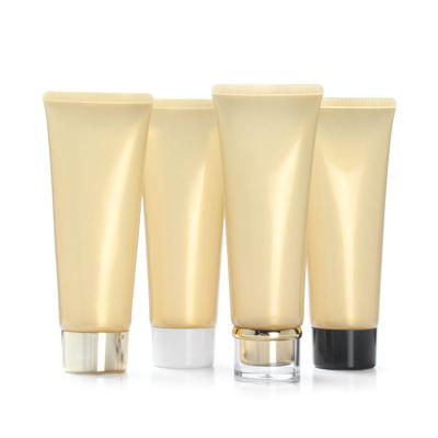 China BEAUTY PACKAGE 100g clear color cosmetic empry gold sample squeeze soft tube tubes for skin care for sale