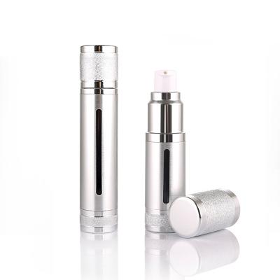 China BEAUTY PACKAGING Silver 15ml 30ml 50ml Luxury Empty Airless Refill Loiton Pump Bottle For Face Cream for sale