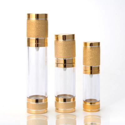 China BEAUTY PACKAGING Empty Gold Screw Cap Bottles 15ml 30ml 100ml Airless Lotion Pump Bottle For Cosmetic Packaging for sale