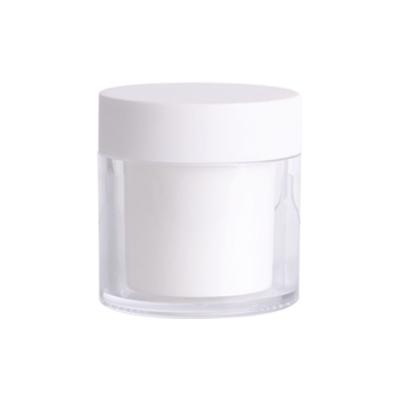 China BEAUTY PACKING 20g 30g 50g Flat Cover BEAUTY Face Cosmetic Cream Jar Plastic Empty White Jar For Skin Care for sale