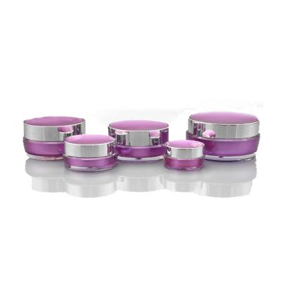 China BEAUTY PACKAGING New Product Purple Luxury Cosmetic Containers Packing Acrylic Cream Jar 5g 15g 20g for sale