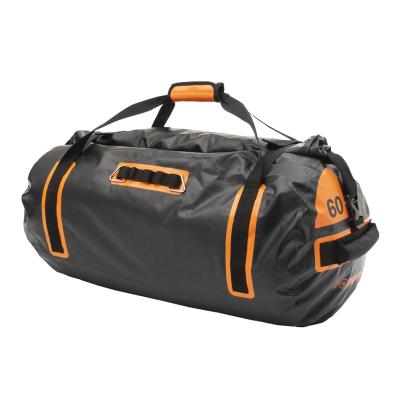 China Waterproof Duffle 60L Gear Bag with fully taped waterproof seams protects against water dust and roams grime for sale