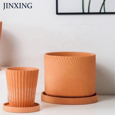 China Simple design modern creative desktop balcony garden planting plant ceramic flower pot plant gardening planting for sale