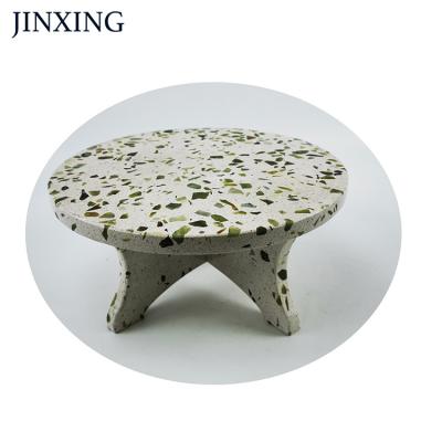 China Viable natural marble low round cake stand stand cage for display dessert and birthday cake for sale