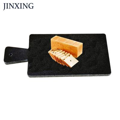 China High Quality Sustainable Natural Black Granite Pallet Kitchen Cheese Board Stone Pizza Serving Board With Handles for sale