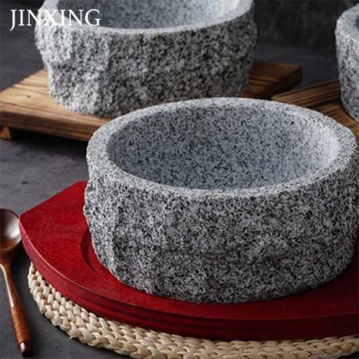 China Sustainable Brand New Natural Kitchen Restaurant Cookware Pot Casserole Bibimbap Stone Bowl Stone Pot for sale