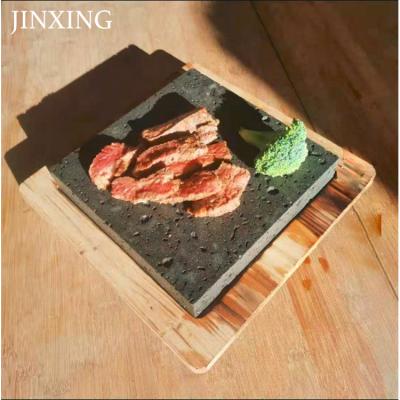 China Wholesale Barbeque Pan For Hotel And Restaurant Open Flame Low Price Oil Free Lava Stone Baking Pan Stone for sale