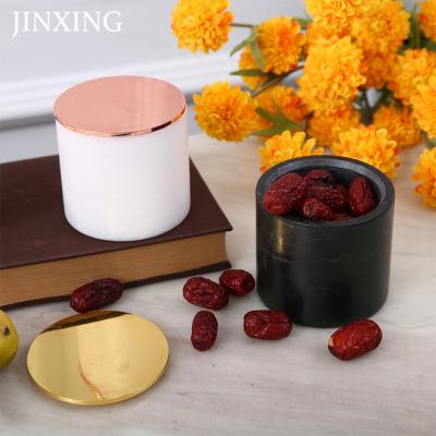 China New Product Viable Wholesale Marble Salt Bowl Kitchen Canister Stone Sugar Bowl With Lid Stone for sale