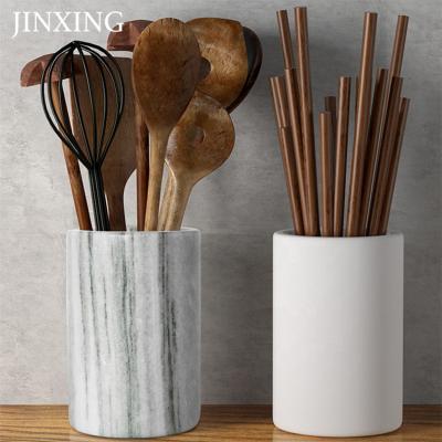 China Viable Professional Custom Marble Cylinder Barrel Kitchen Spoon Artifact Spoon Chopsticks Memory Tube Home Set for sale