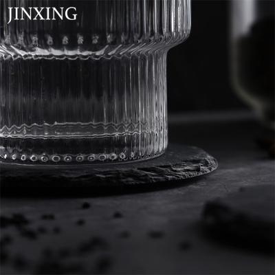 China 2022 Vintage Round Square Single Viable Gray Natural Stone Veins Slate Coasters Dark Slate Drink Coaster for sale