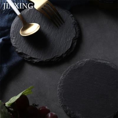 China Viable Wholesale High Quality Marble Coaster Sets Black Slate Stone Hand - Carved Coaster Stand for sale