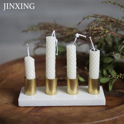 China Wholesale Modern Stylish New Product Practical White 4 Arm Polished Marble Sconce Sets With Brass Accents for sale