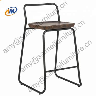 China Factory Price Stable Furniture Traditional Industrial Metal Chair With Classic Wood for sale