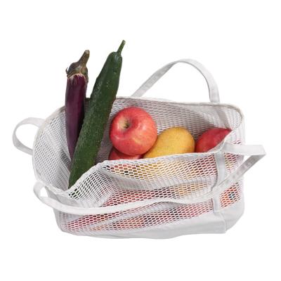 China Custom Made Luxury Plain Eco Clutch Tote Vegetable Mesh Shopping Bag Cotton Solid White Canvas Durable With Custom Printed Logo for sale